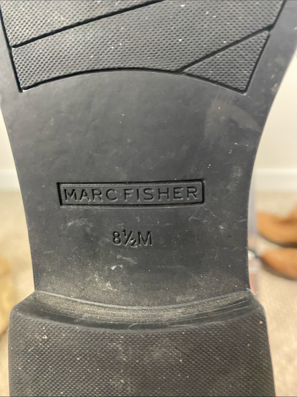 Marc Fisher Navy Suede Knee High Riding Boots with Stud Trim - Picture 2 of 5